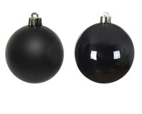 12 onbreekbare kerstballen zwart 6 cm - afbeelding 2
