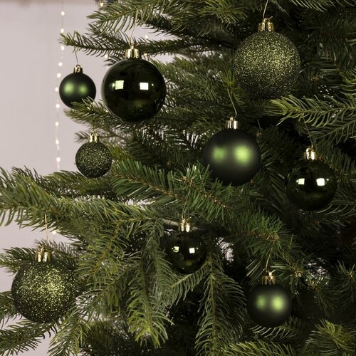 30 onbreekbare kerstballen mixkoker dennen groen - afbeelding 3
