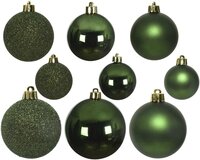 30 onbreekbare kerstballen mixkoker dennen groen - afbeelding 2
