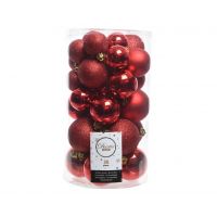30 onbreekbare kerstballen mixkoker kerstrood