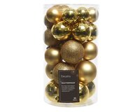 30 onbreekbare kerstballen mixkoker licht goud