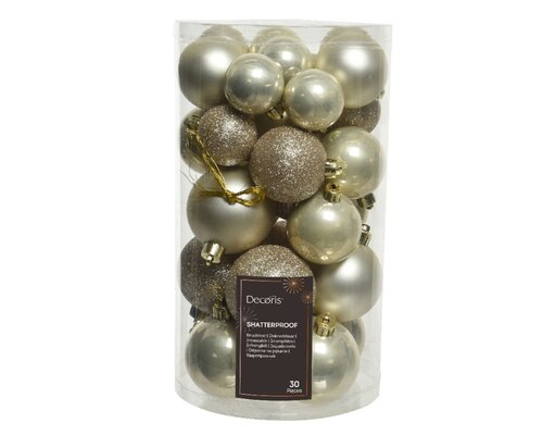 30 onbreekbare kerstballen mixkoker parel - afbeelding 1