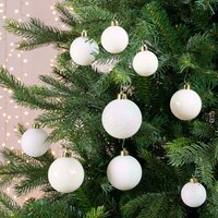 30 onbreekbare kerstballen mixkoker winterwit - afbeelding 3