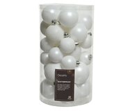 30 onbreekbare kerstballen mixkoker winterwit