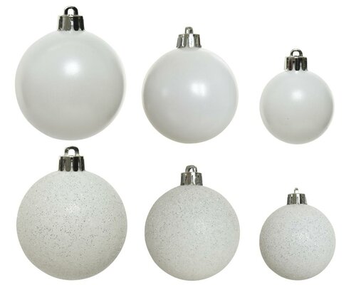 30 onbreekbare kerstballen mixkoker winterwit - afbeelding 2