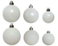 30 onbreekbare kerstballen mixkoker winterwit - afbeelding 2