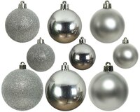 30 onbreekbare kerstballen mixkoker zilver - afbeelding 2