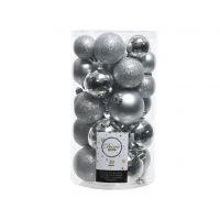 30 onbreekbare kerstballen mixkoker zilver