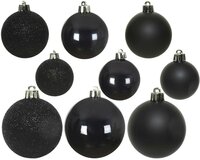 30 onbreekbare kerstballen mixkoker zwart - afbeelding 2