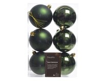 6 onbreekbare kerstballen dennen groen 8 cm