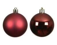 6 onbreekbare kerstballen ossenbloed 8 cm - afbeelding 2