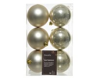 6 onbreekbare kerstballen parel 8 cm
