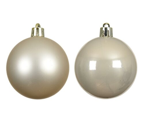 6 onbreekbare kerstballen parel 8 cm - afbeelding 2