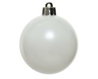 6 onbreekbare kerstballen winterwit 8 cm - afbeelding 2