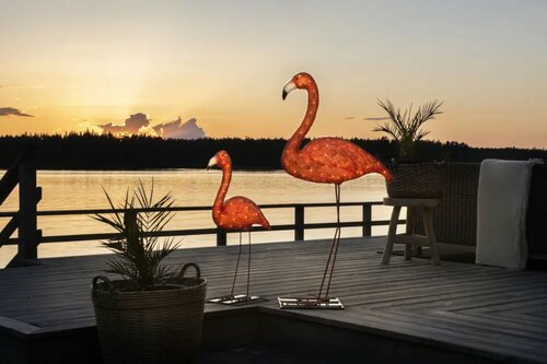 Acryl flamingo 110 x 54 cm - afbeelding 2