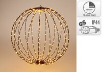 Verlichte bal met led zwart 40 cm