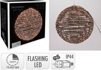 Verlichte bal met led bruin 35 cm