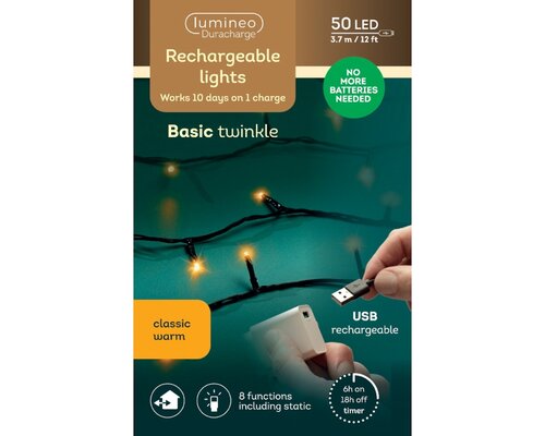 Basic duracharge lights 50 lamps klassiek warm - afbeelding 2