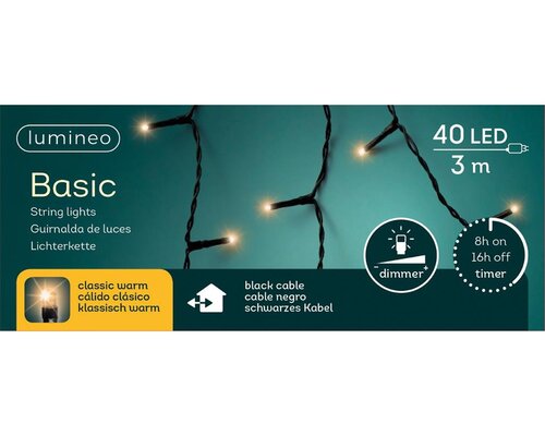 Basic kerstverlichting LED 40 klassiek warm rice lights - afbeelding 2