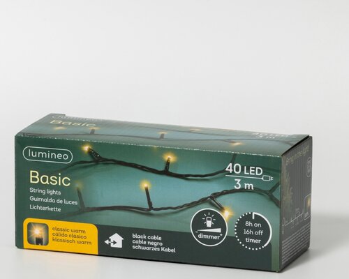 Basic kerstverlichting LED 40 klassiek warm rice lights - afbeelding 2