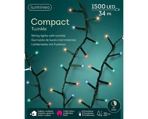 Basic kerstverlichting LED compact 1500 multi - afbeelding 2