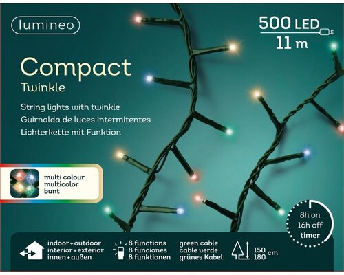 Basic kerstverlichting LED compact 500 multi - afbeelding 2