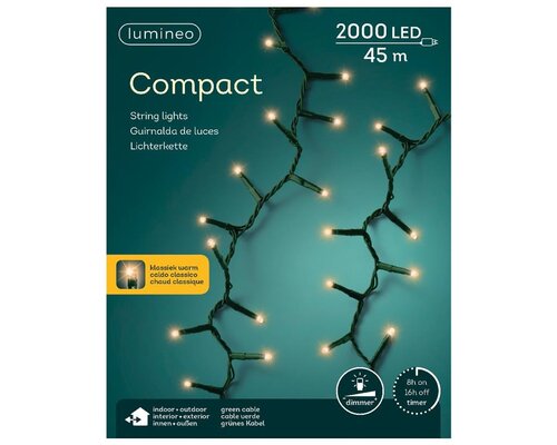 Basic kerstverlichting led compact rice lights 2000 klassiek - afbeelding 2