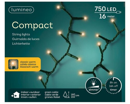 Basic kerstverlichting LED compact rice lights 750 klassiek - afbeelding 2