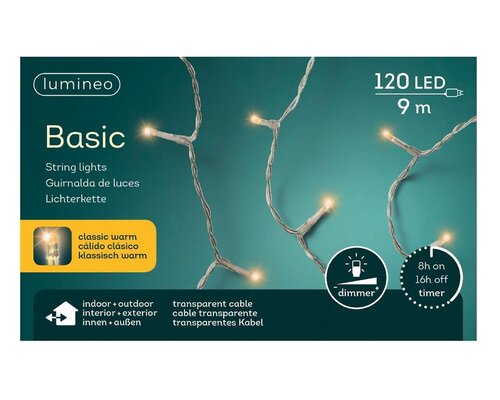 Basic LED rice lights transparant 120 klassiek warm - afbeelding 2