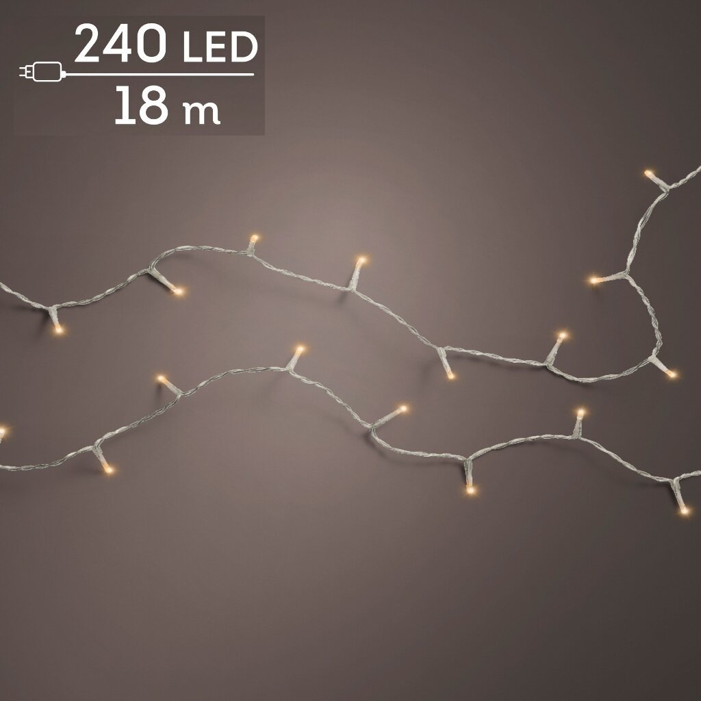 Basic LED rice lights transparant 240 klassiek warm