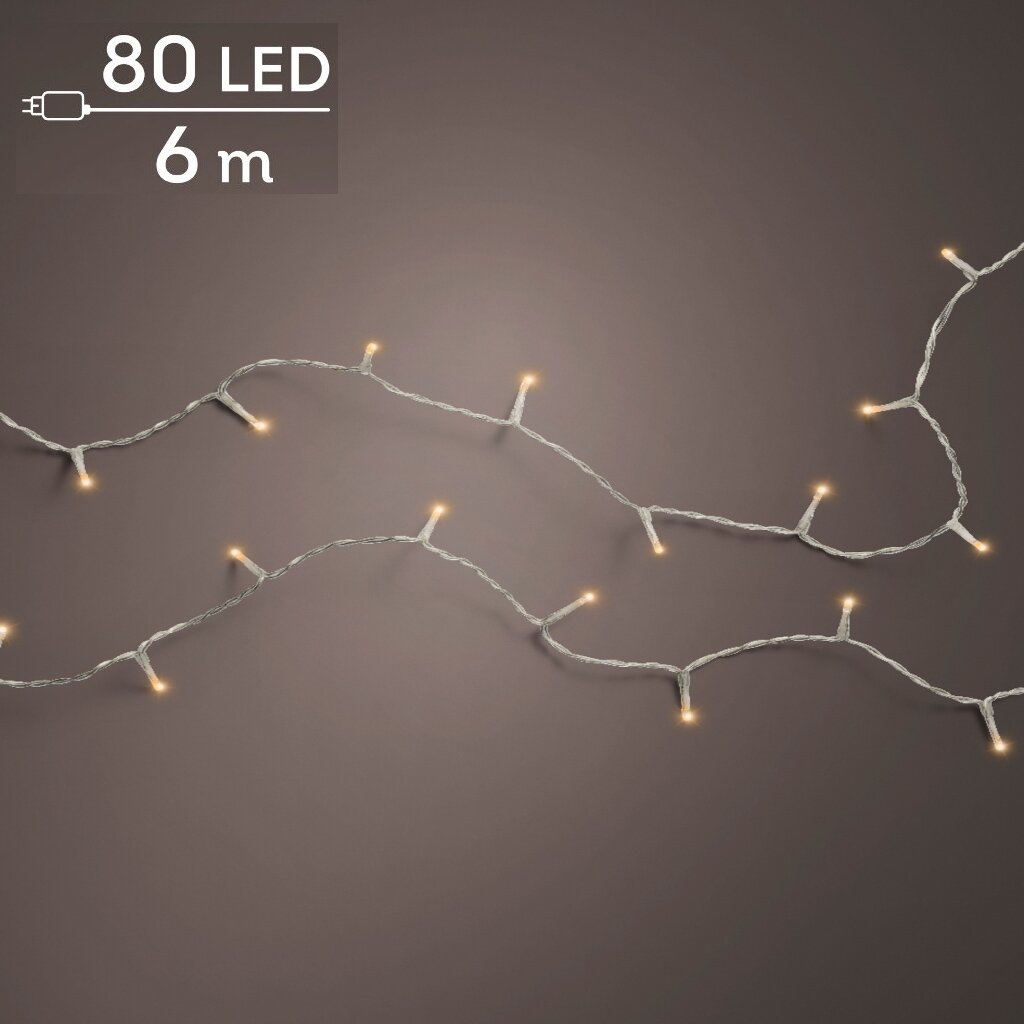 Basic LED rice lights transparant 80 klassiek warm