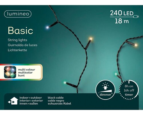 Basic Led verlichting multicolour 240 lampjes - afbeelding 2