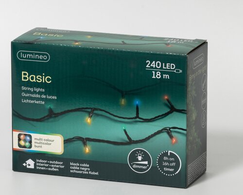 Basic Led verlichting multicolour 240 lampjes - afbeelding 2