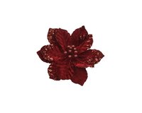 Bloem op clip fluweel 35 cm burgundy