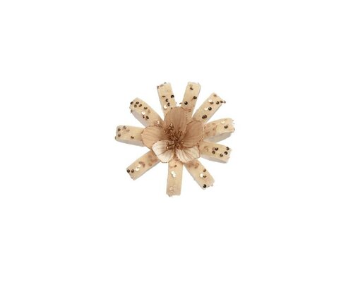 Bloem op clip 18 cm burgundy