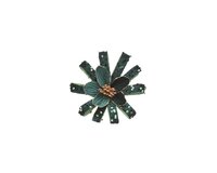 Bloem op clip 18 cm groen