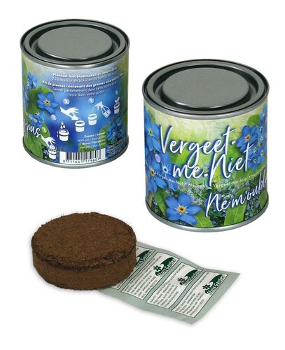 Boeketje in blik Vergeet Me Niet