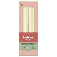 Bolsius dinerkaars 8 stuks soft pearl 23 cm