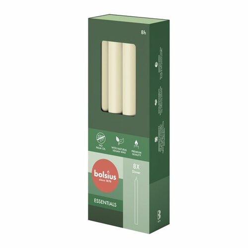 Bolsius Dinerkaars 8 stuks soft pearl 23 cm