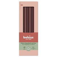 Bolsius dinerkaars 8 stuks velvet red 23 cm