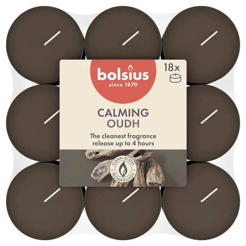 Bolsius geurtheelicht true scents oud wood 18 stuks