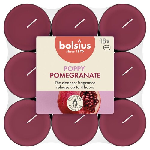 Bolsius geurtheelicht true scents pomegranate 18 stuks