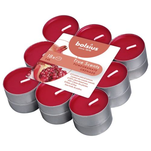 Bolsius geurtheelicht true scents pomegranate 18 stuks