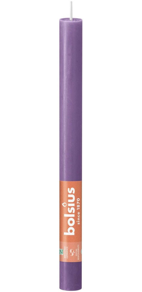 Bolsius huishoudkaars rustiek 27 cm helder violet