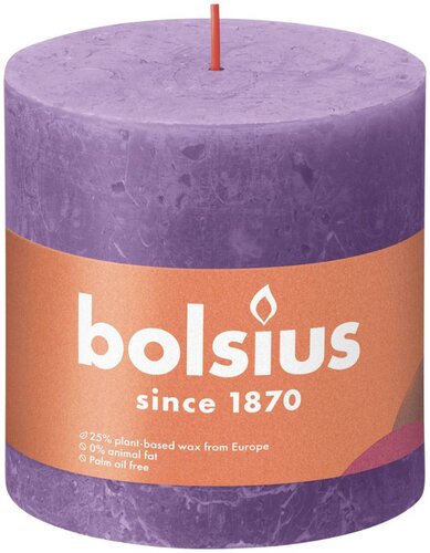 Bolsius kaars rustiek 10x10 cm helder violet