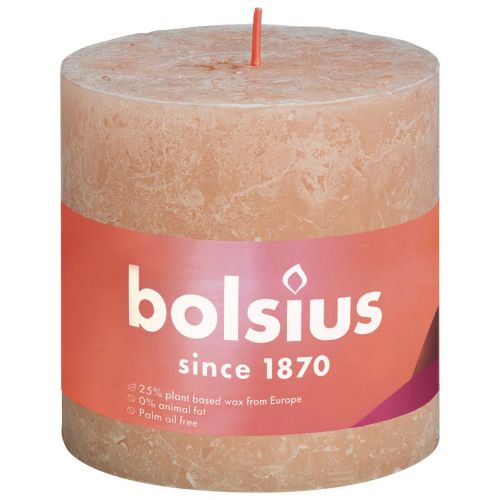 Bolsius kaars rustiek 10x10 cm Misty Pink