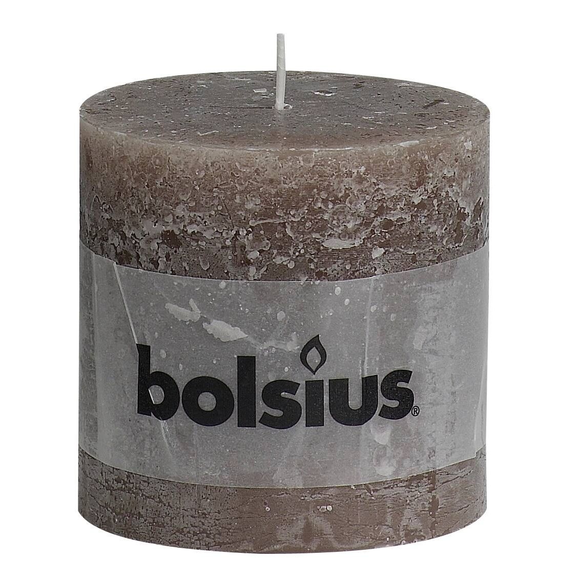 Bolsius Kaars Rustiek 10X10 Cm Taupe huismerk kopen in de aanbieding Bolsius Kaars Rustiek 10X10 Cm Taupe huismerk kopen in de aanbieding