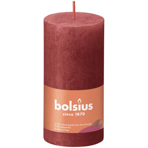 Bolsius kaars rustiek 10x5 cm delicate red