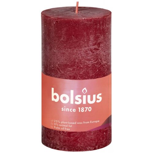 Bolsius kaars rustiek 10x5 cm velvet red