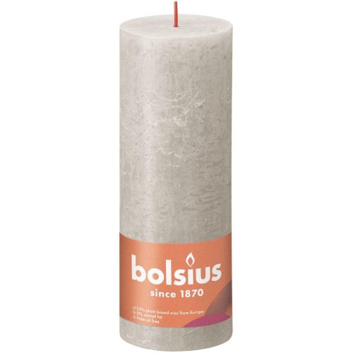 Bolsius kaars rustiek 7x19 cm sandy grey